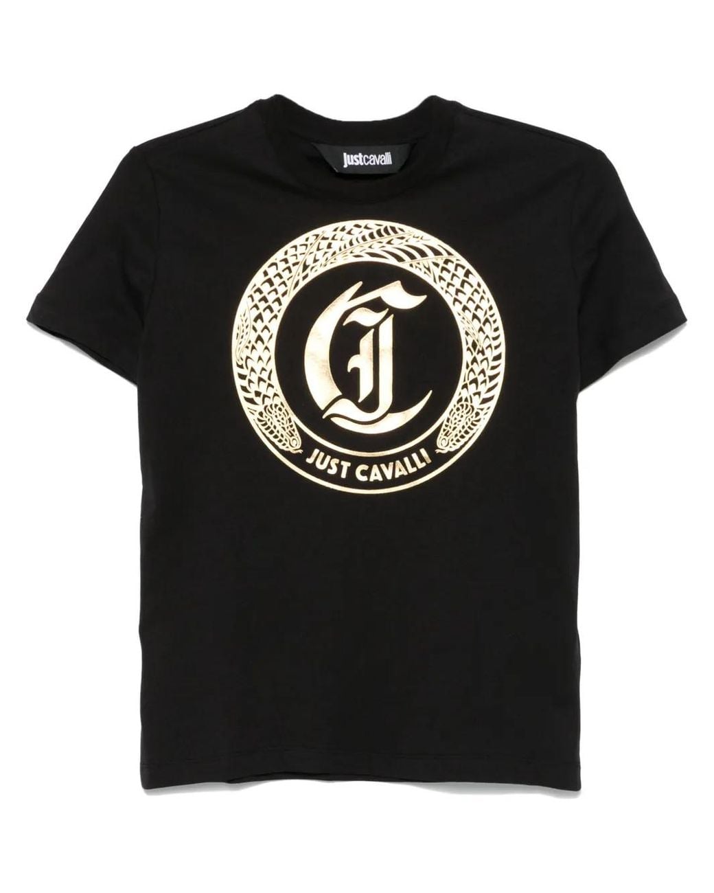 Just Cavalli Black T-Shirts And Polos