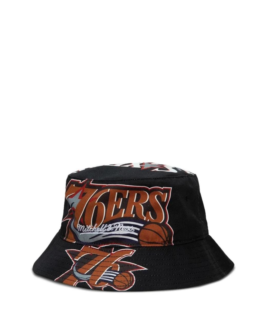 Mitchell & Ness White Philadelphia 76Ers Hardwood Classics Cut Up Bucket Hat for men