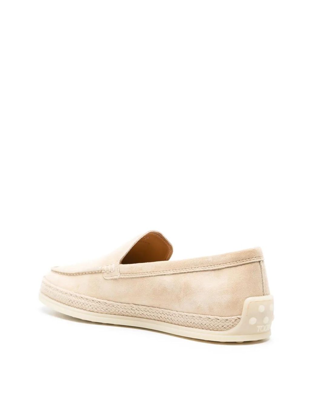 Tod's Natural Slip-On Suede Loafers
