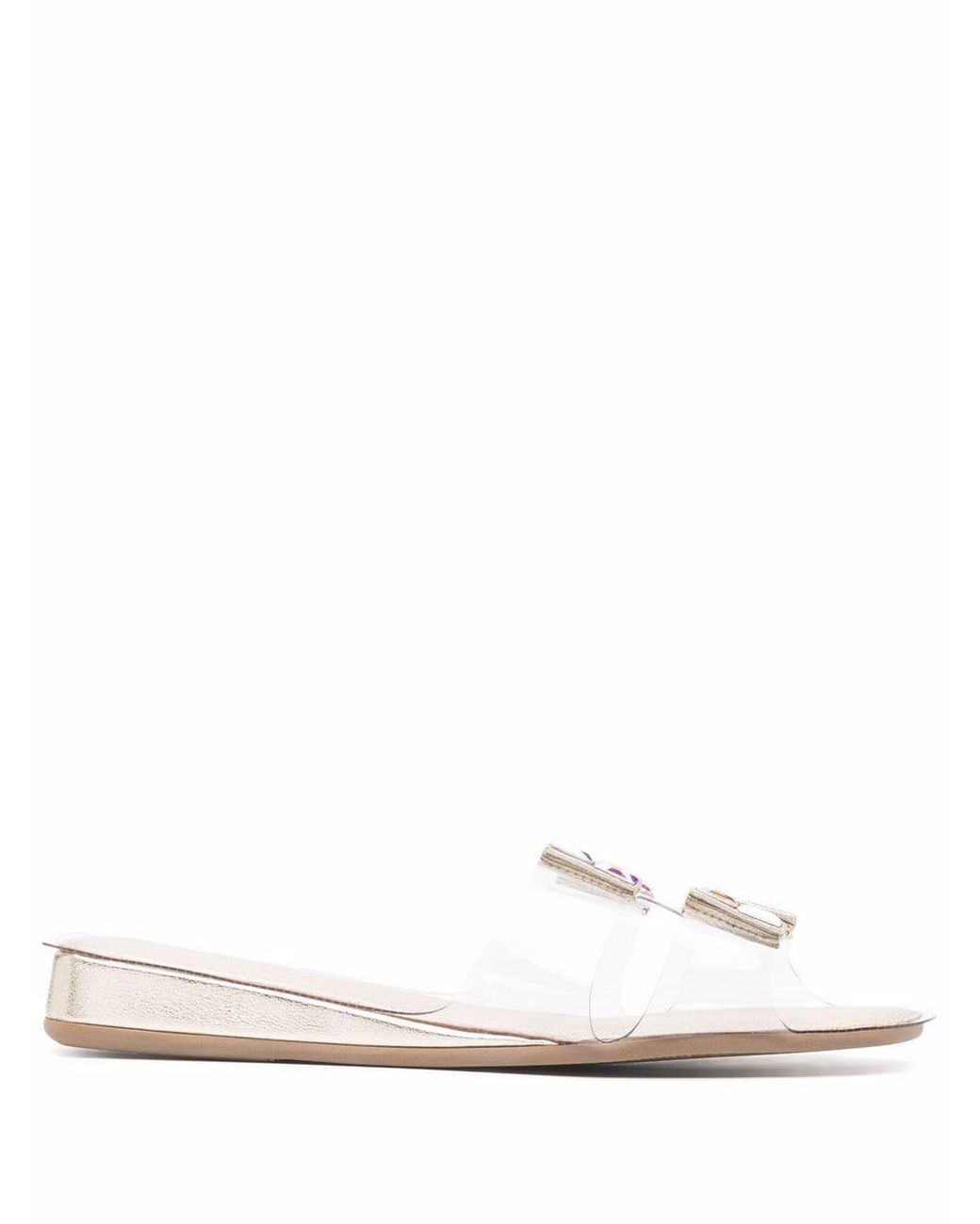 gold low wedge sandals