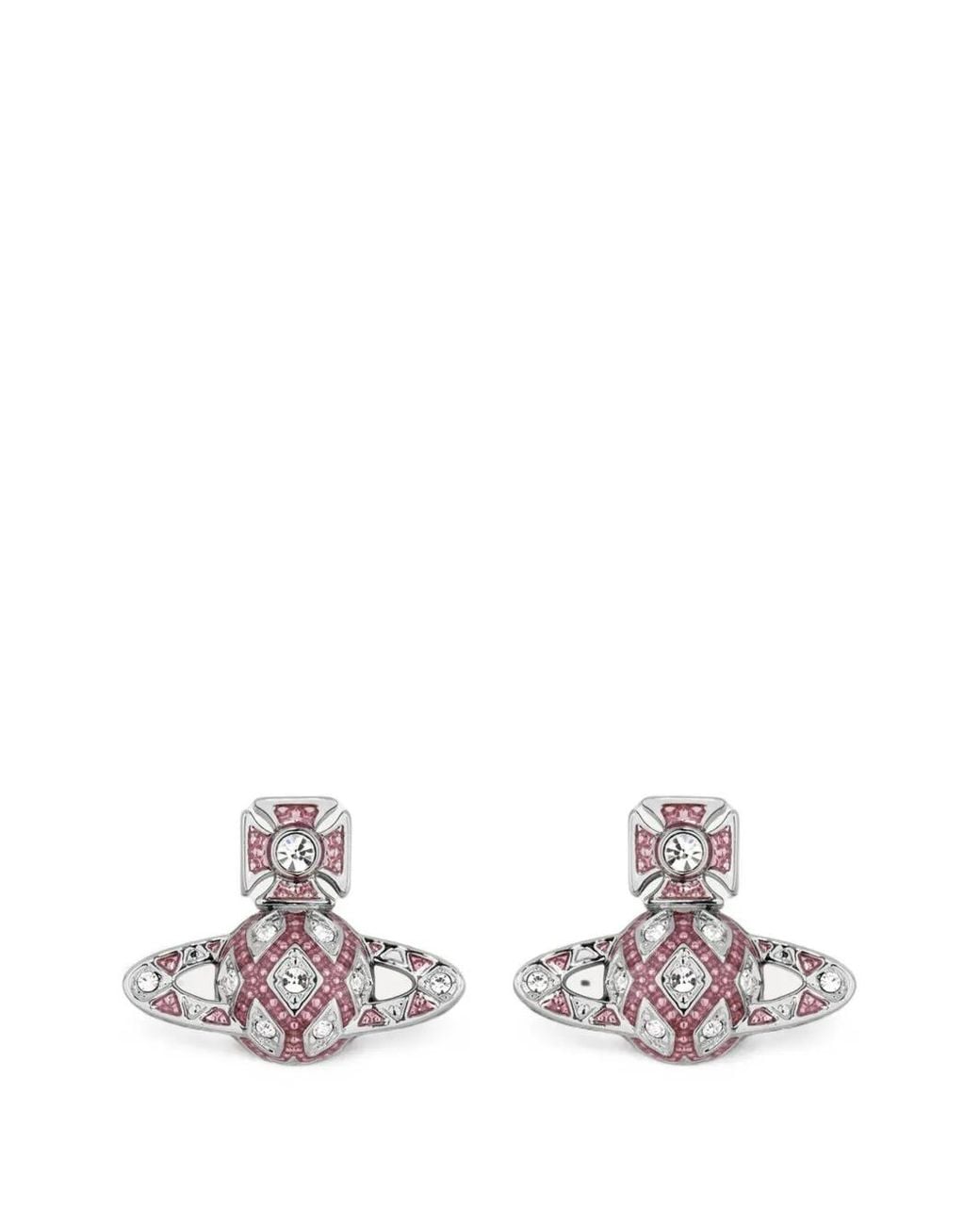 Vivienne Westwood White Orb Crystal-Embellished Earrings