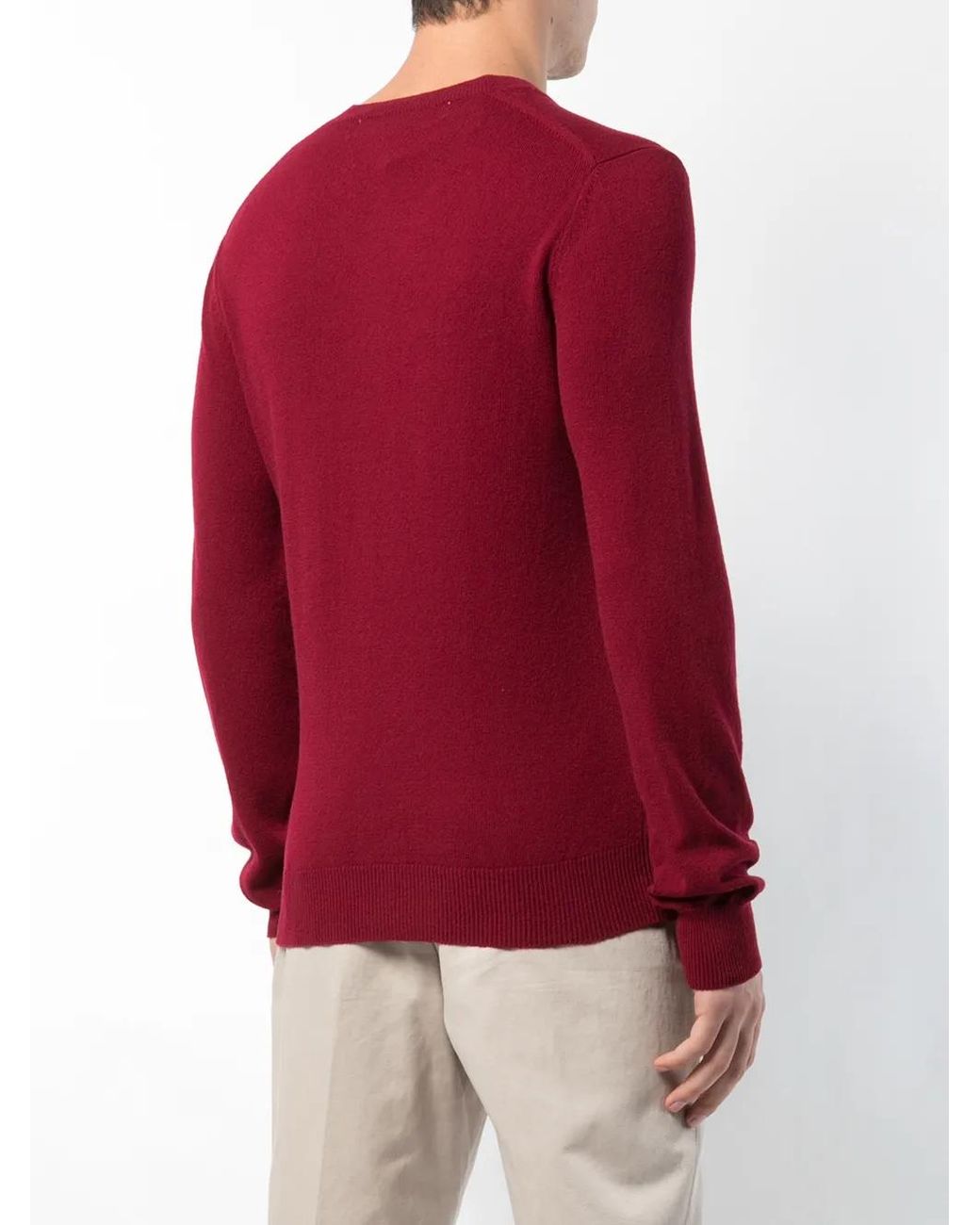 COMME DES GARÇONS PLAY Red V-Neck Sweater for men