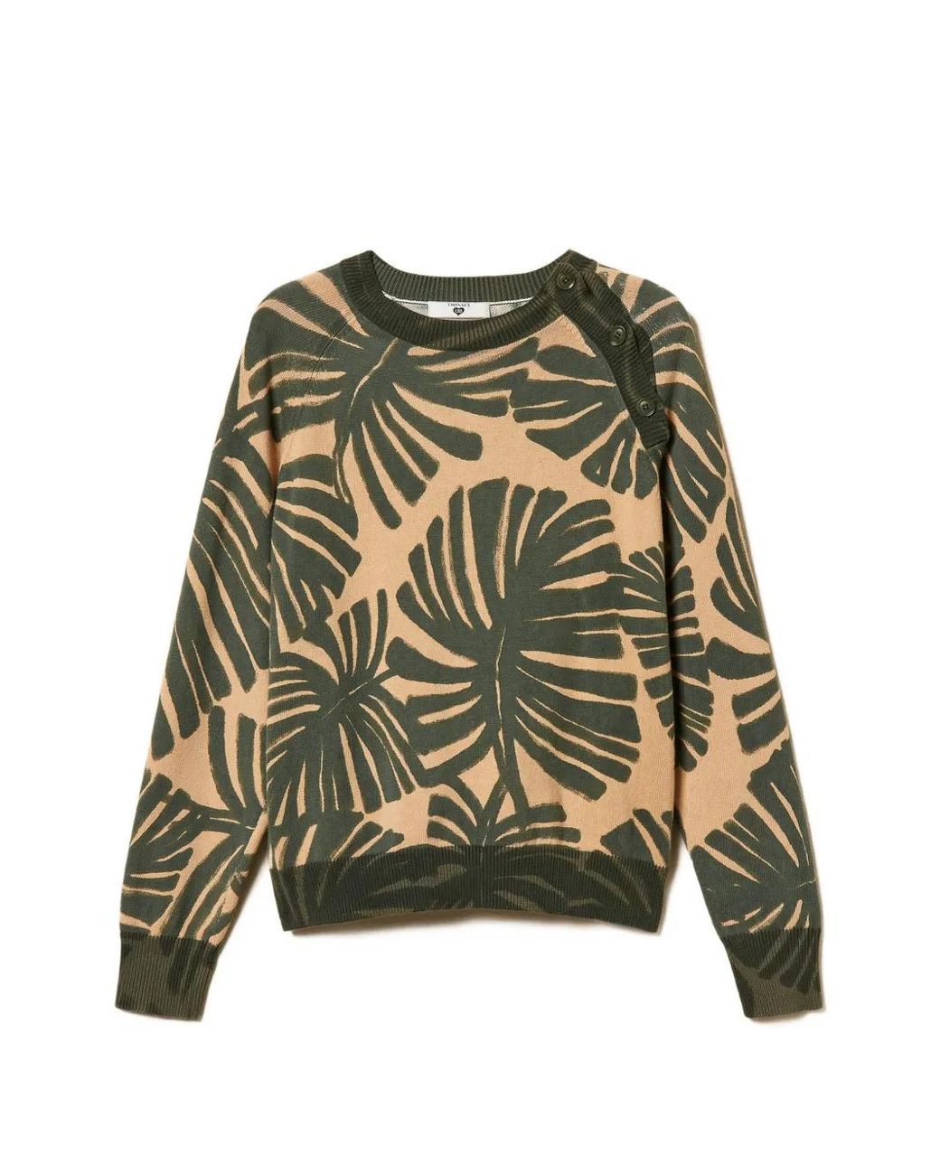 Twinset Green Jumper With Jungle Print