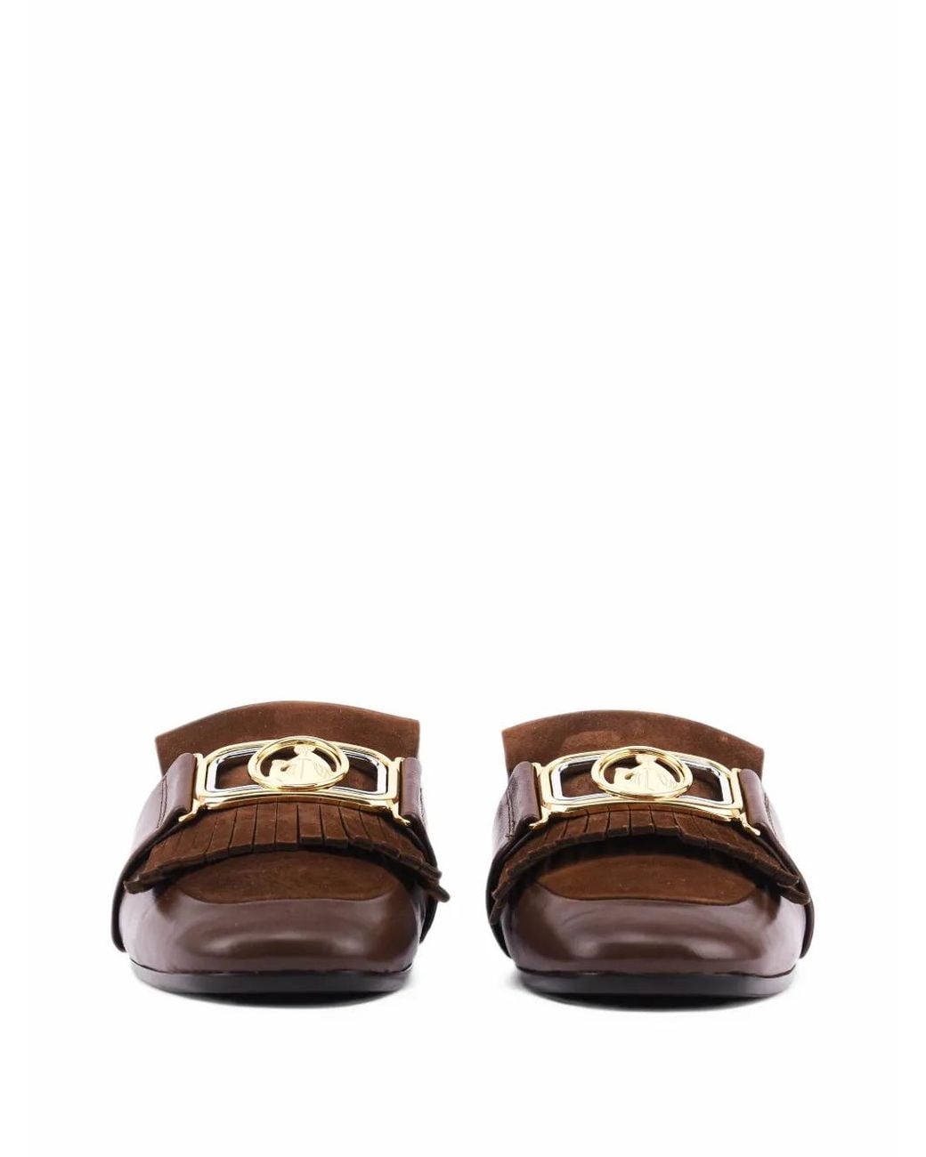 Lanvin Brown Mother & Daughter Fringed Loafers