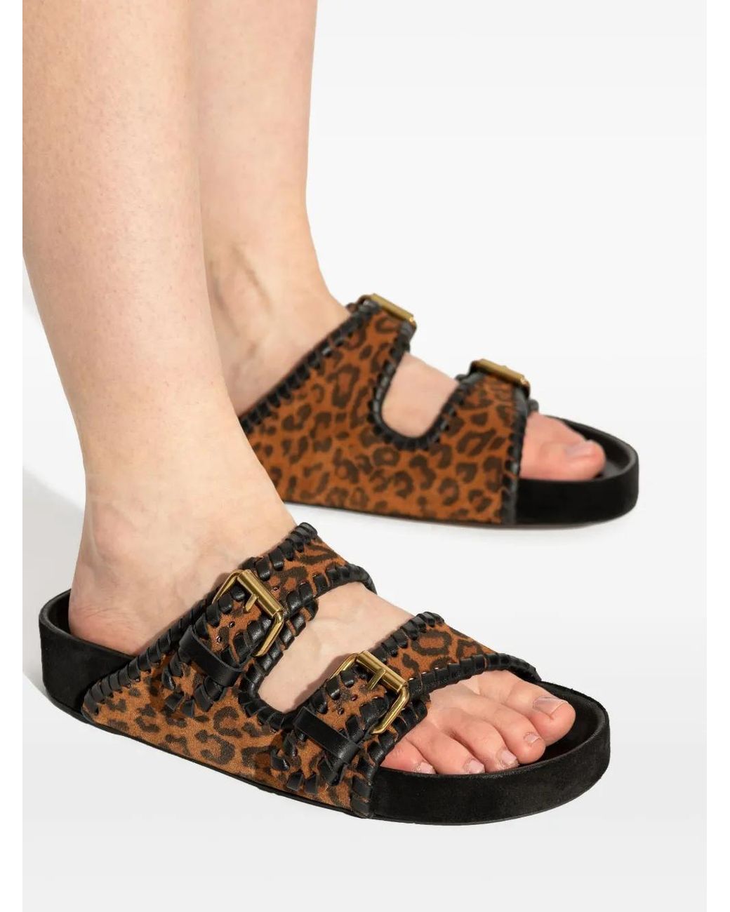 Isabel Marant Brown Sandales Lennyo À Imprimé Léopard