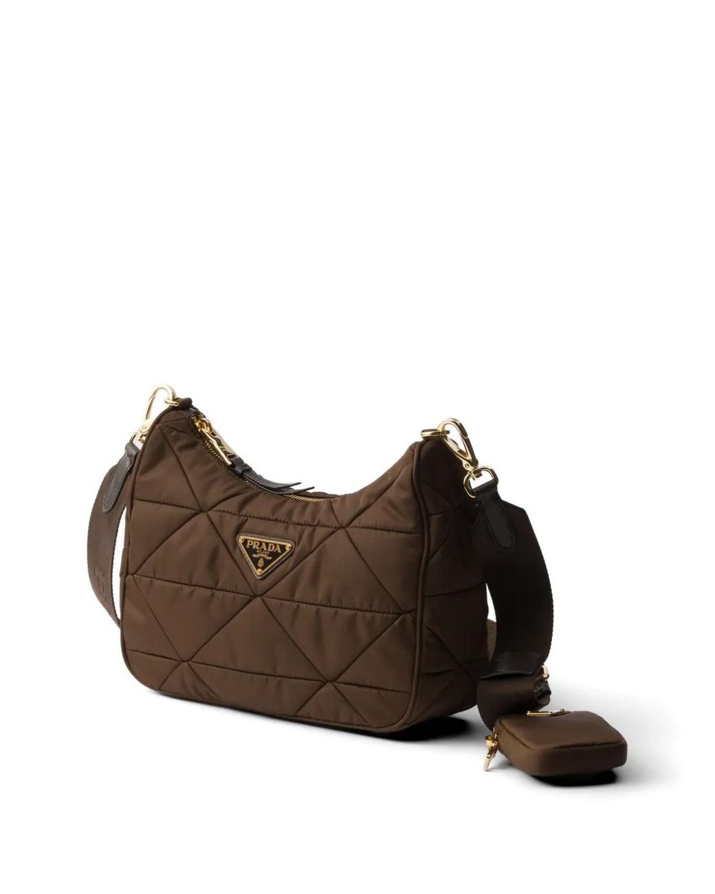 Prada Brown Padded Re-Nylon Shoulder Bag