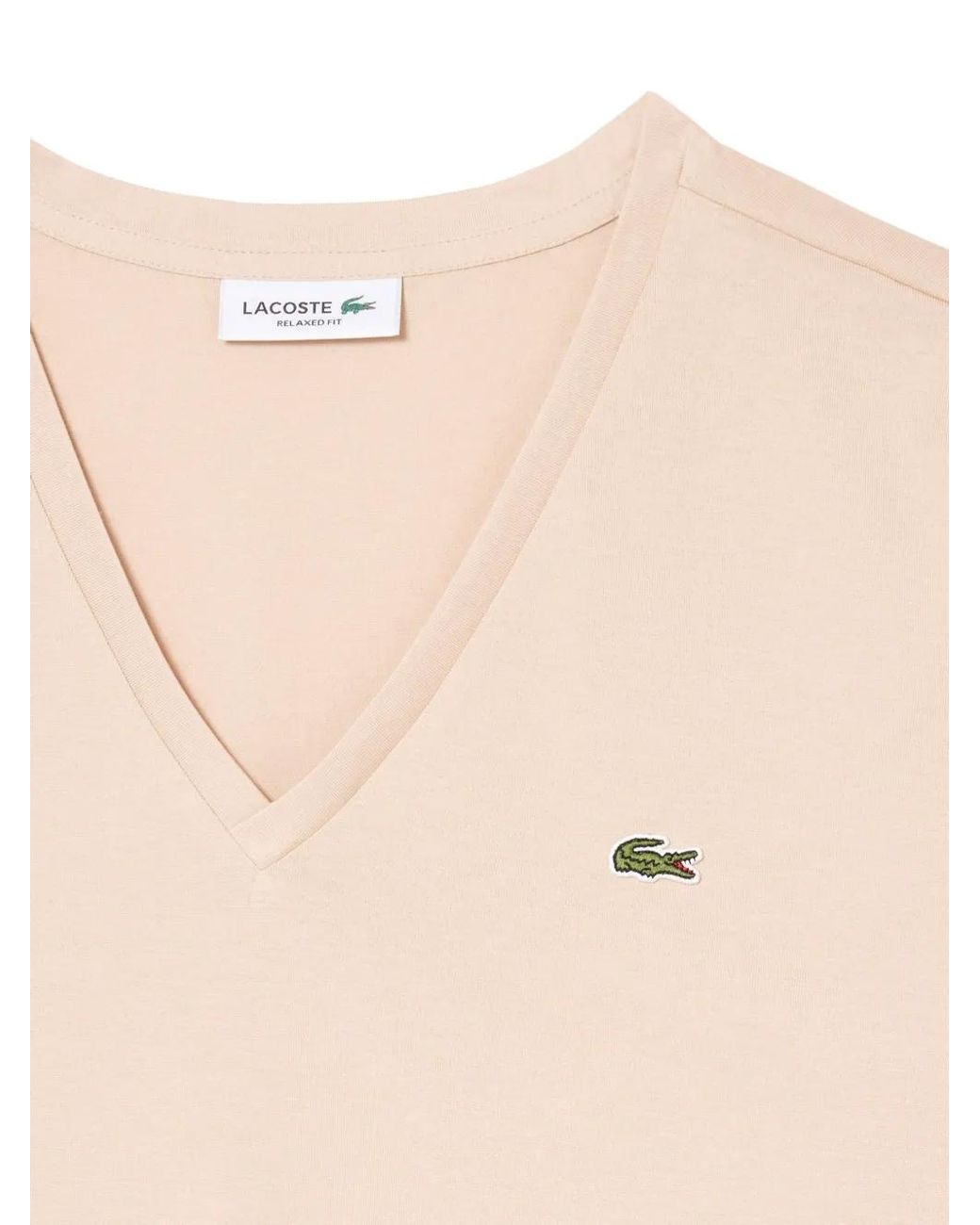 Lacoste Natural T-Shirt À Col V
