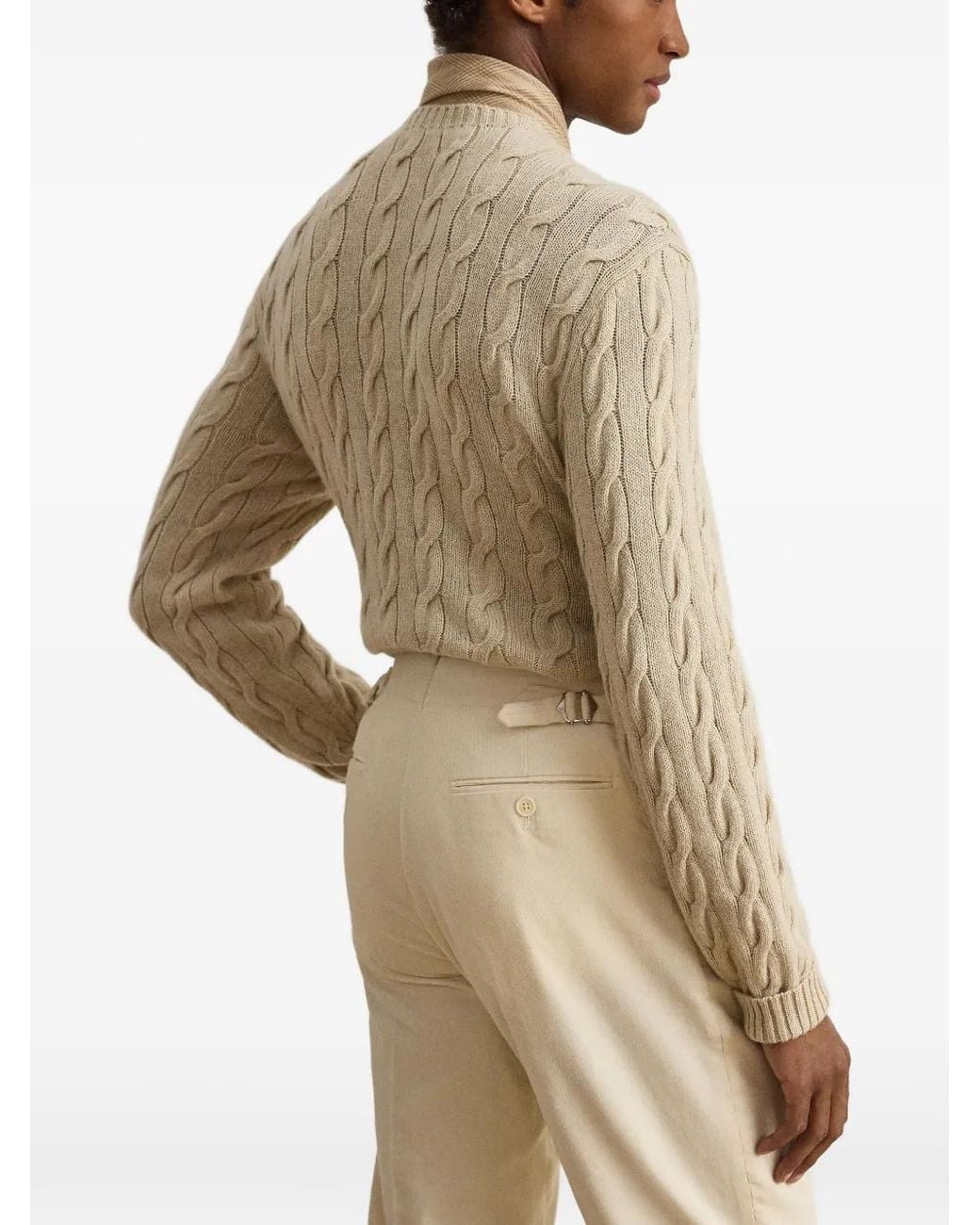 Ralph Lauren Natural Cable-Knit Cashmere Sweater for men