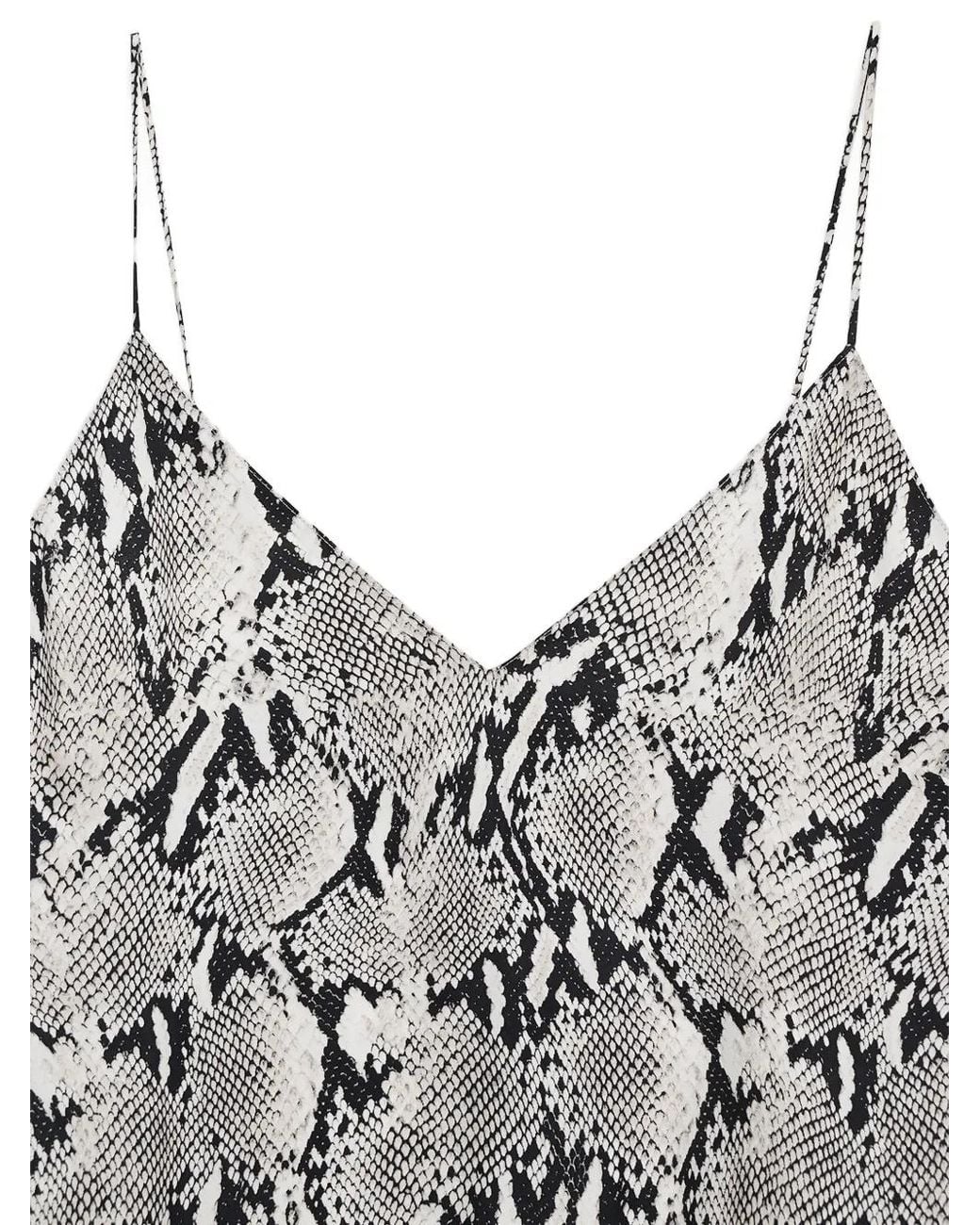 Anine Bing Gray Ellen Python Print Lace Top