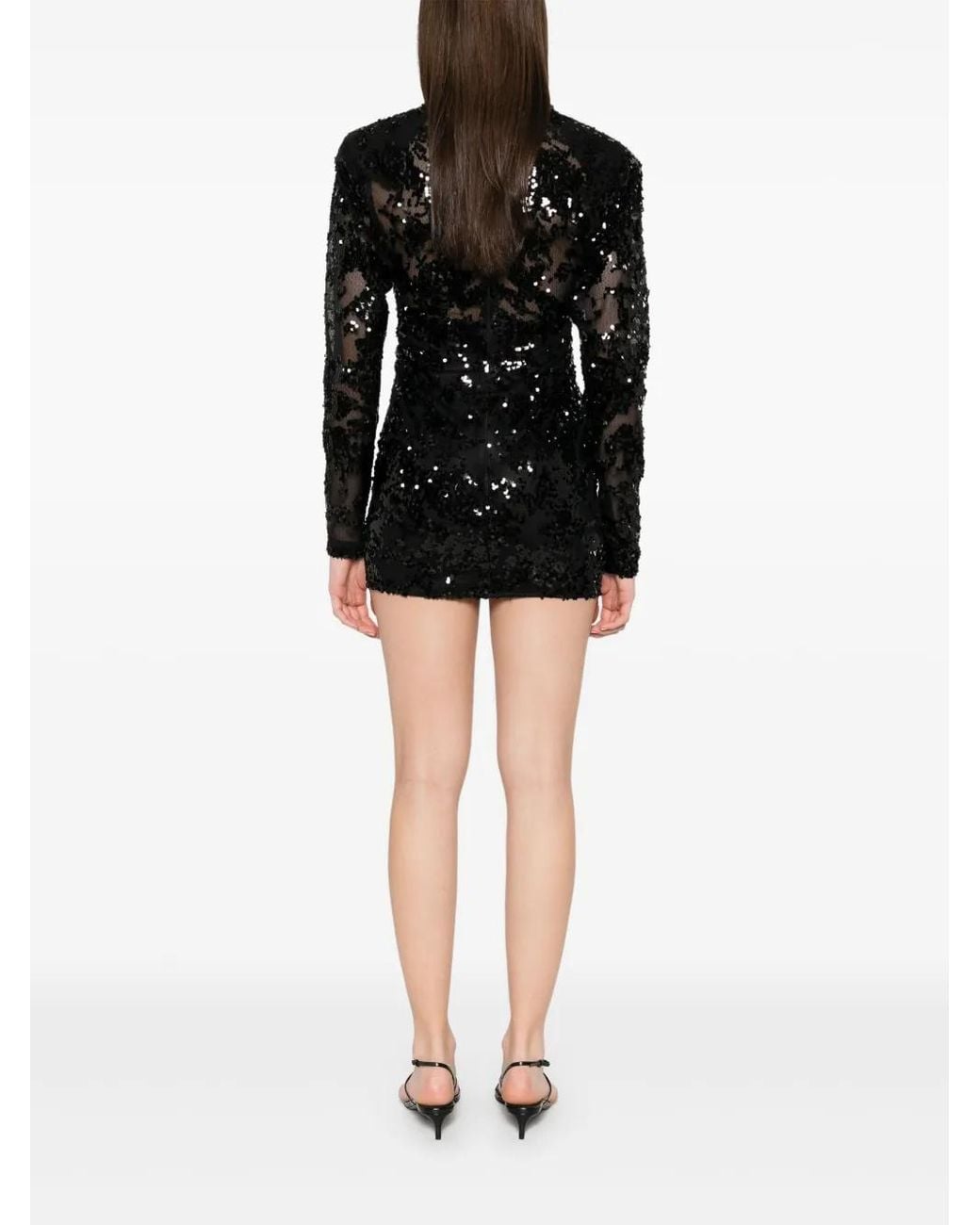 Victoria Beckham Black Sequinned Mini Dress