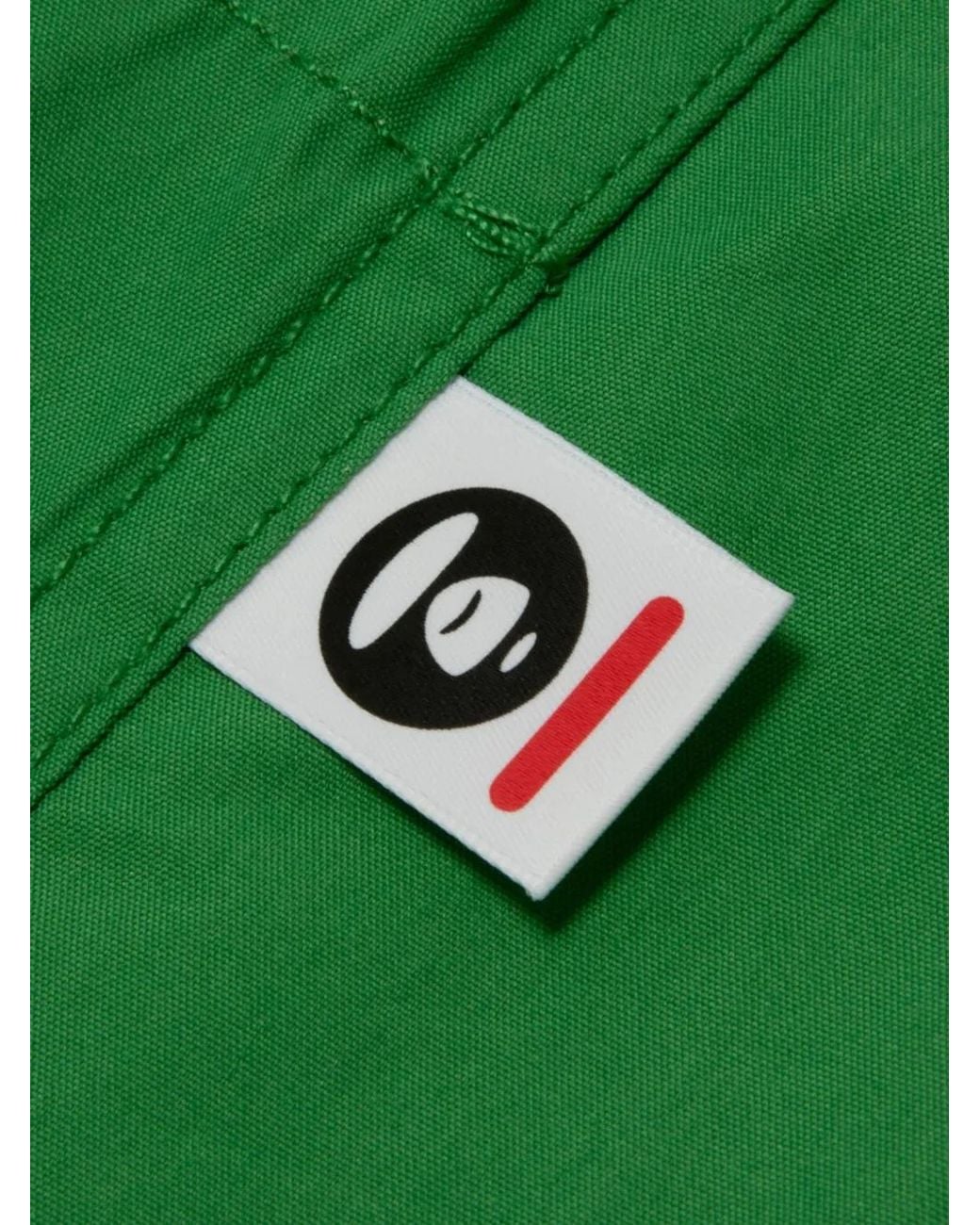 Aape By A Bathing Ape Green Logo-Print Drawstring Shorts for men