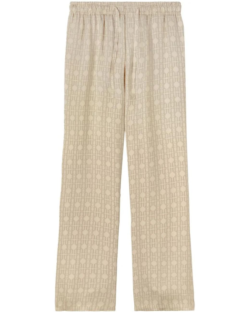 Palm Angels Natural Monogram-Jacquard Wide-Leg Trousers for men