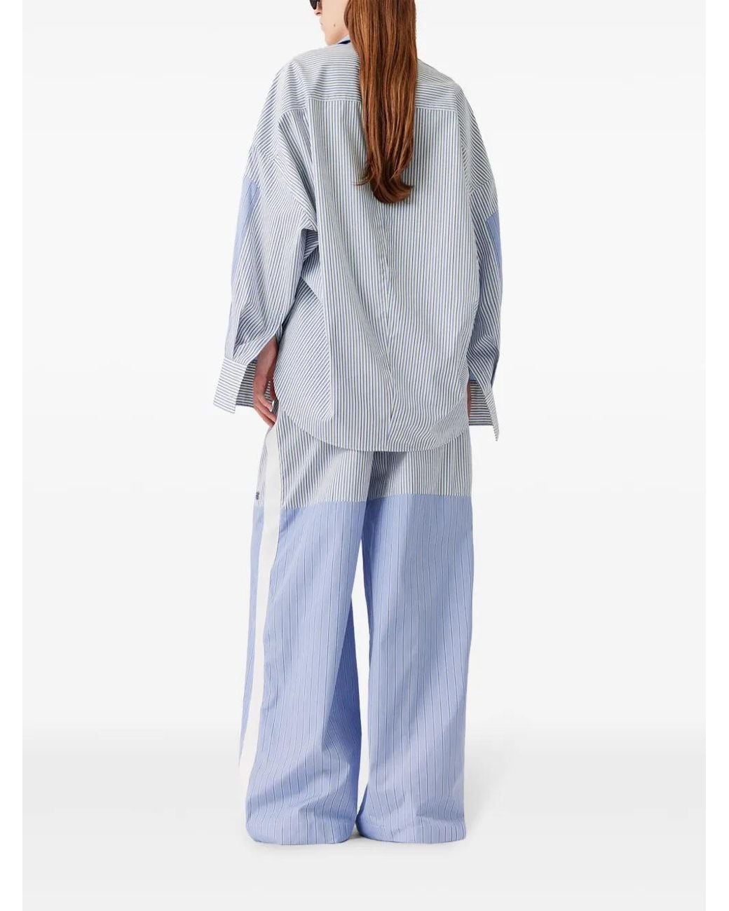 Stella McCartney Blue Striped Boyfriend Trousers