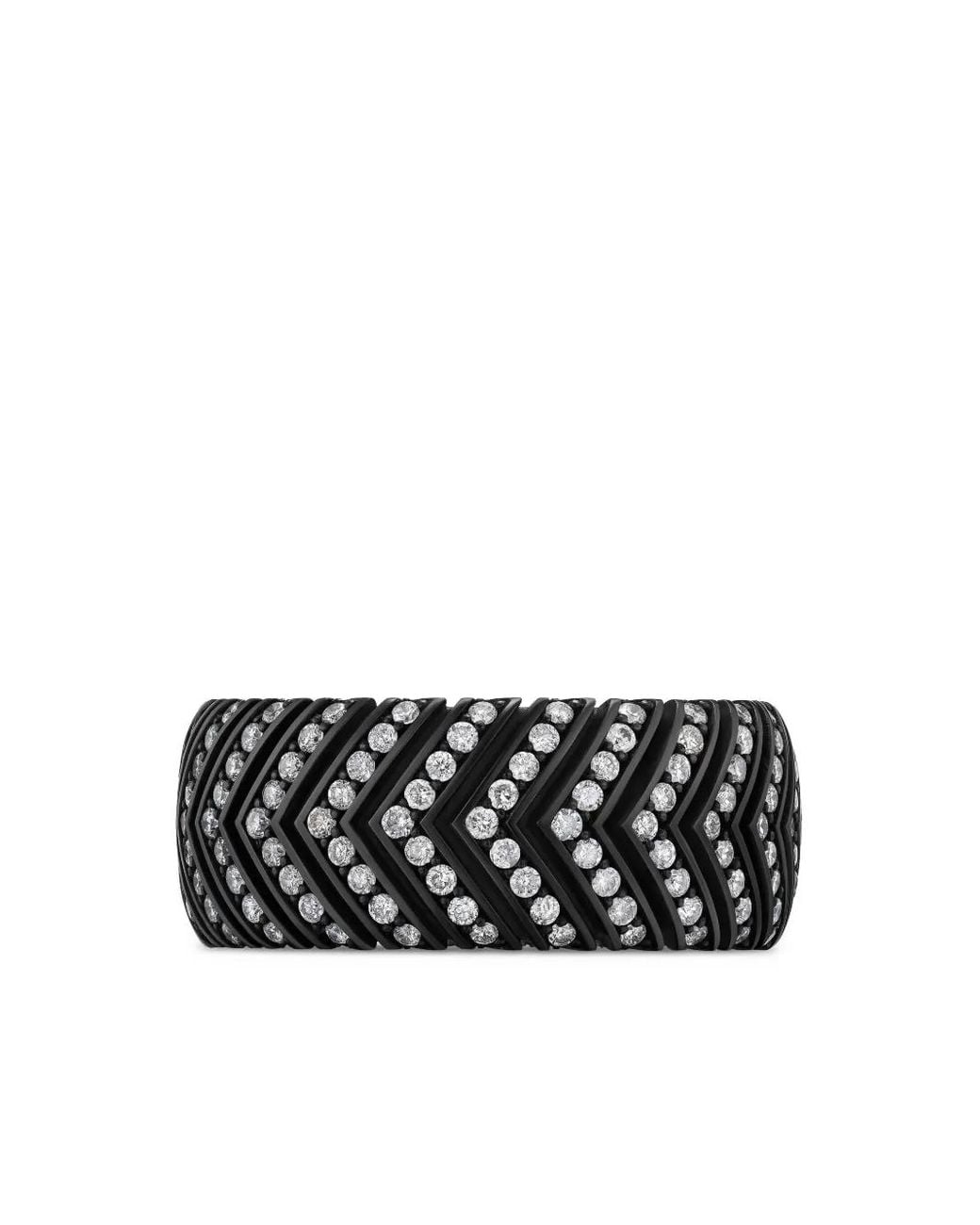 David Yurman Black Chevron Band Ring for men