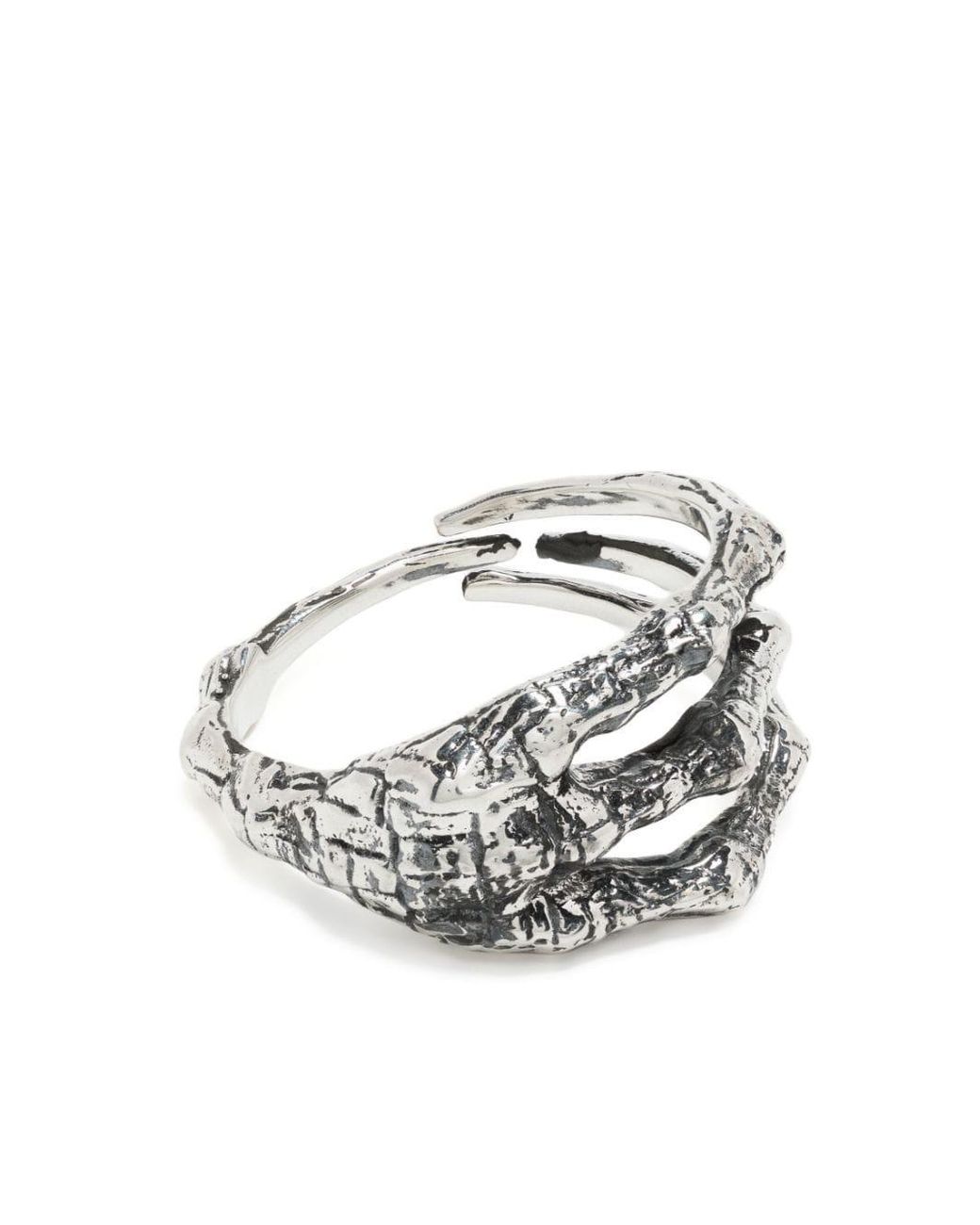 Yohji Yamamoto Hawker Carved Cutout Ring in White for Men Lyst