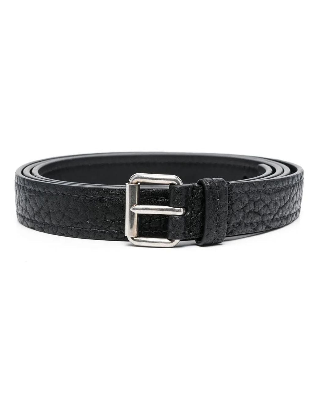 Prada Black Textured Leather Belt for men
