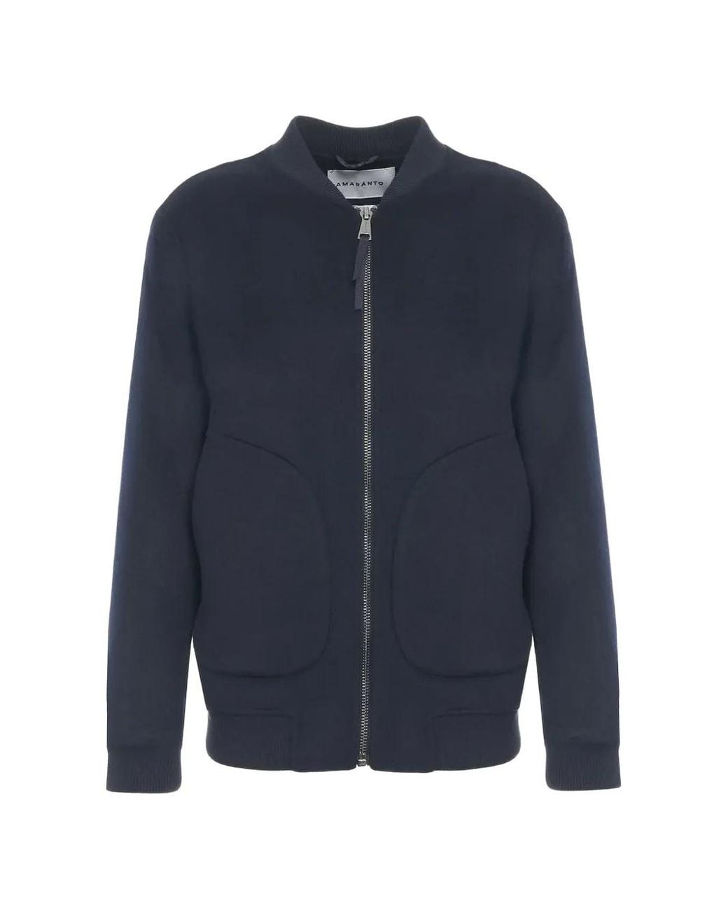 Amaranto Blue Zip-Up Bomber Jacket for men