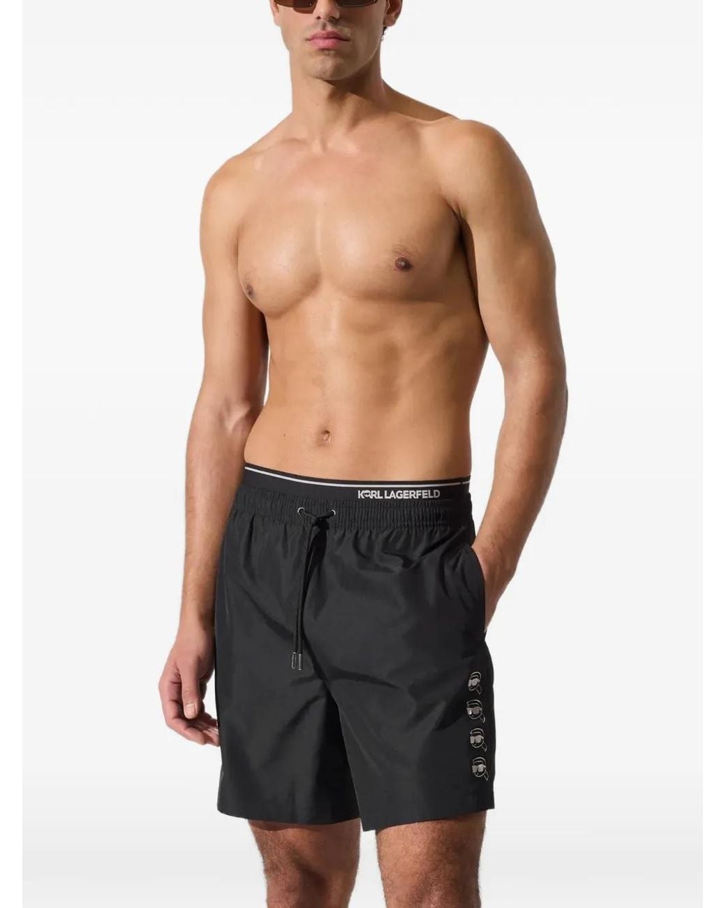 Karl Lagerfeld Black Ikon Fusion Medium Boardshorts for men
