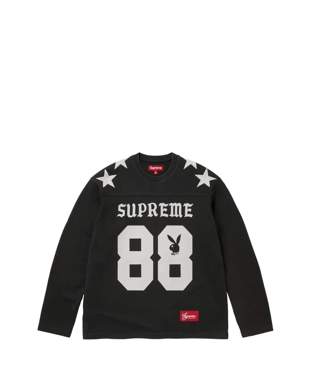 Supreme Black Playboy Star-Print T-Shirt for men