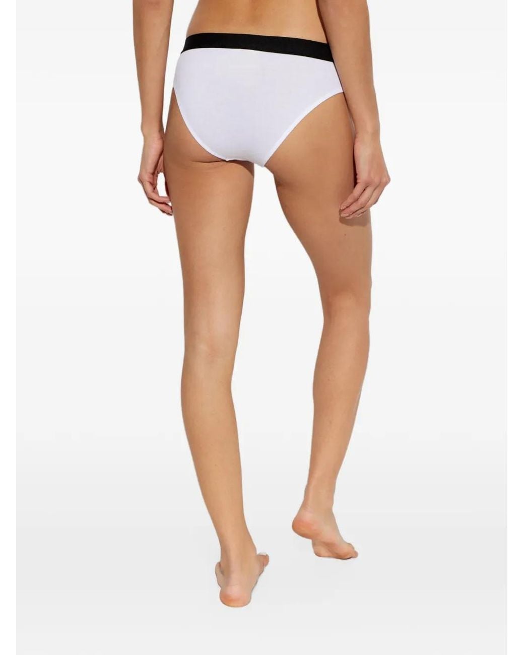Palm Angels White Logo-Waistband Briefs (Set Of Three)