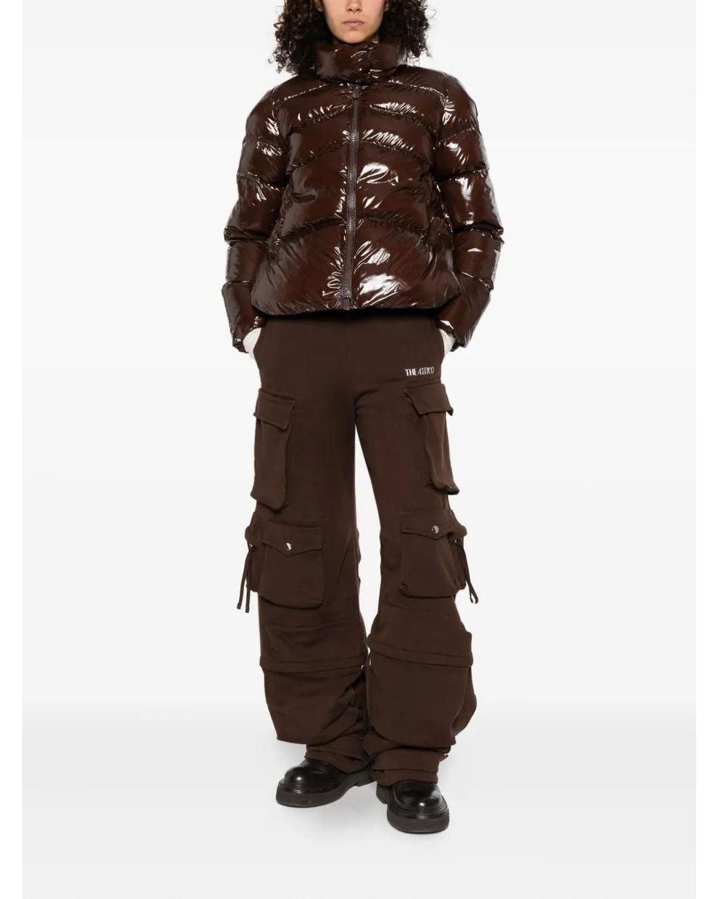 Pinko Brown 'Mirco' Short Down Jacket