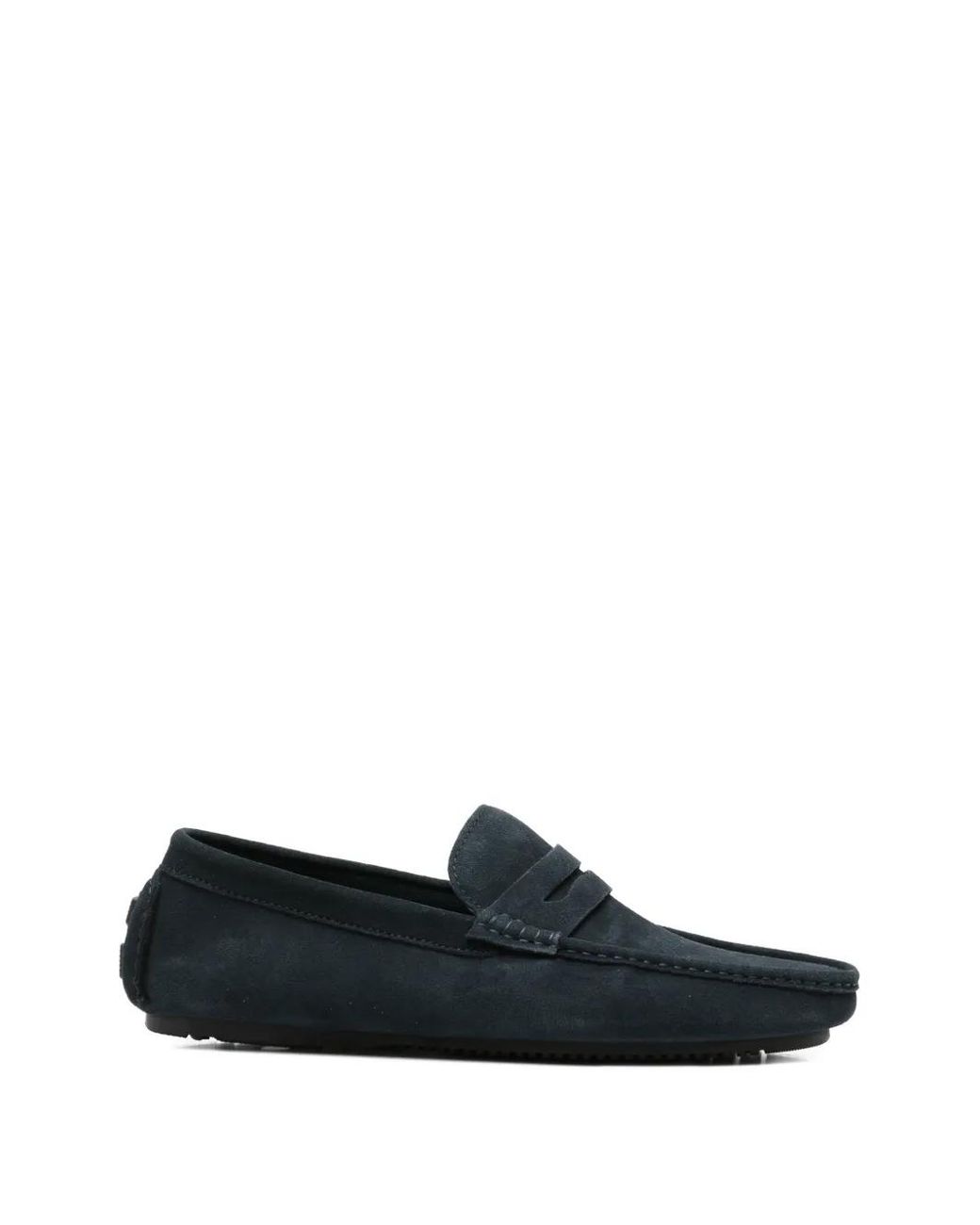 SERGIO MORETTI FIRENZE Blue Suede Penny Loafers for men