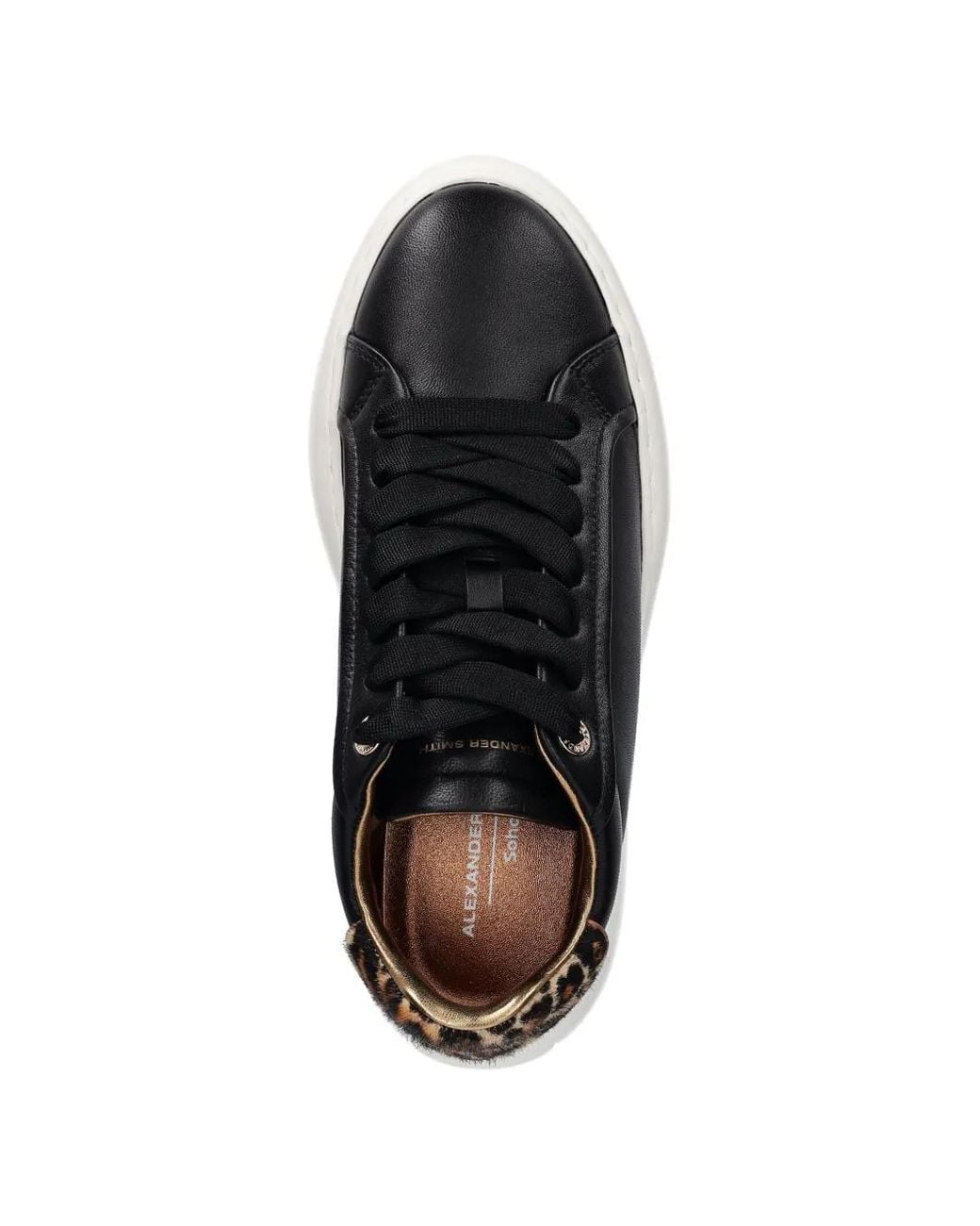 Alexander Smith Black Soho Leopard-Print Platform Sneakers