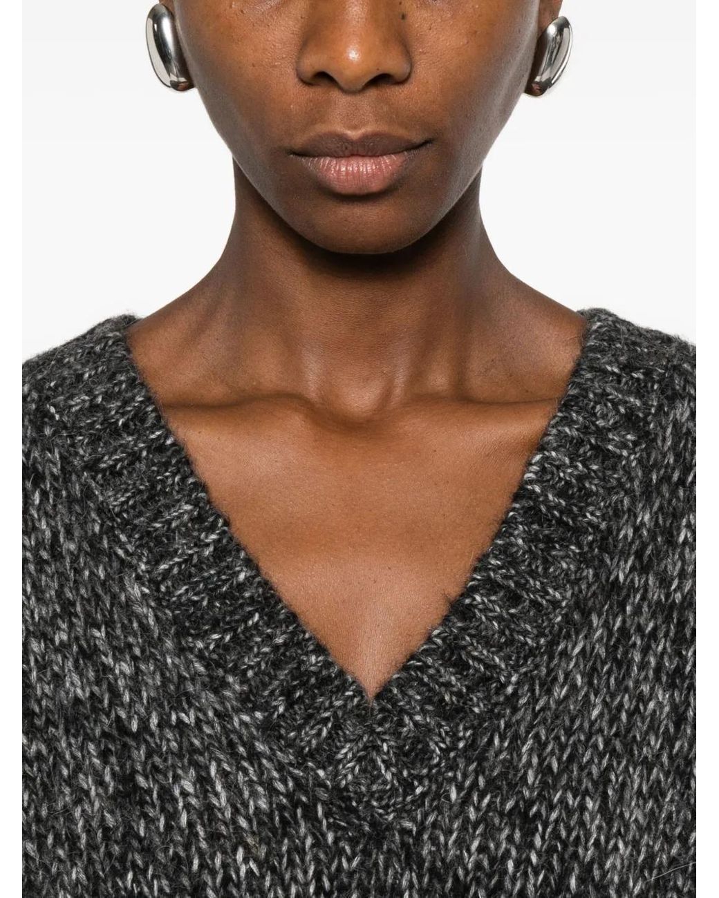 P.A.R.O.S.H. Black V-Neck Short-Sleeve Top