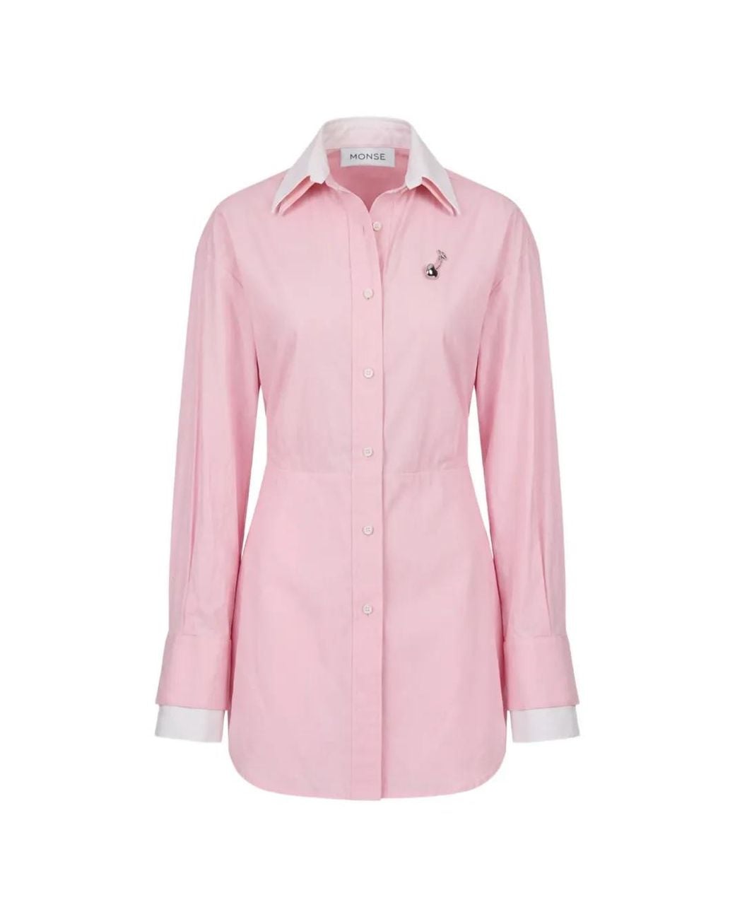 Monse Pink Back Bunny Ear-Tied Shirt Dress