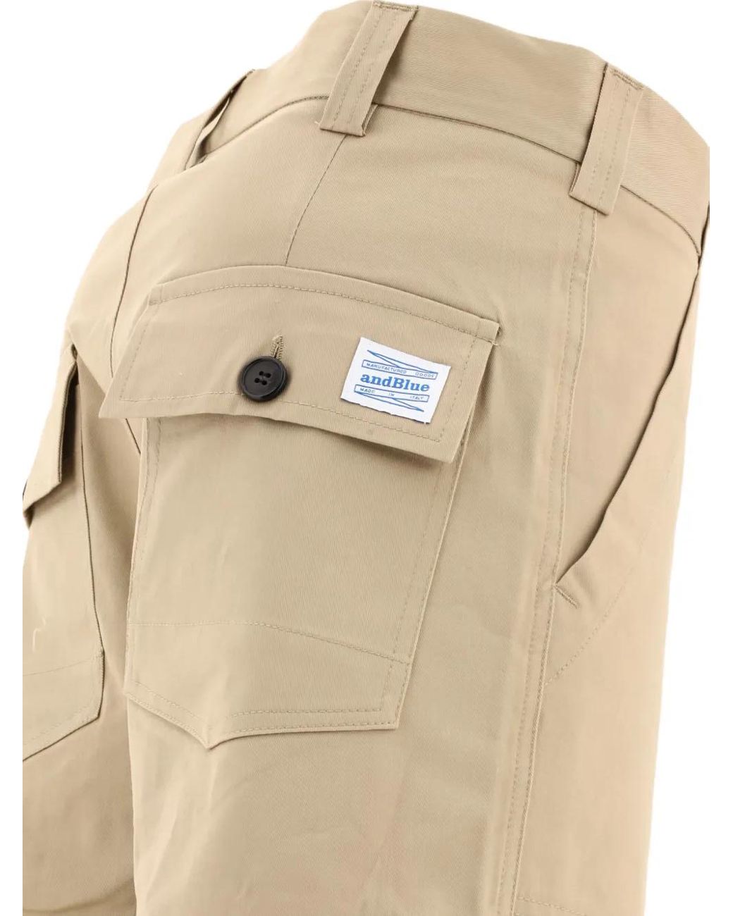 ANDBLUE Natural Patch-Pockets Trousers for men
