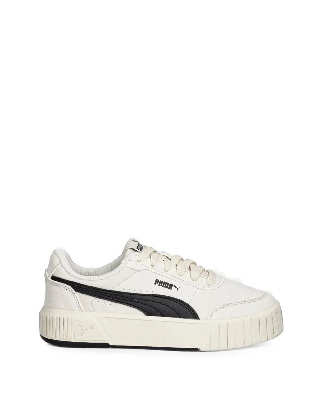 PUMA White Logo-Print Flatform Sneakers