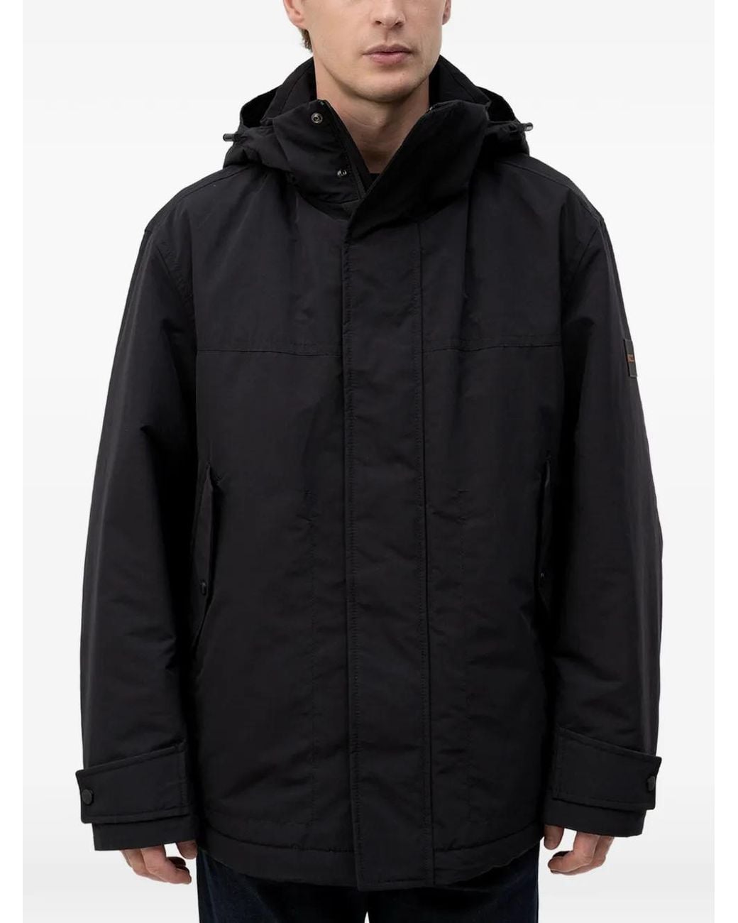 Boss Black Hooded Zip-Up Jacket for men