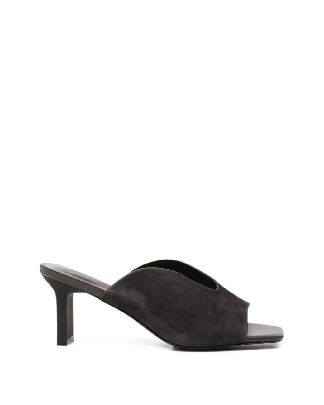 SERGIO MORETTI FIRENZE Black Suede Square-Toe Sandals