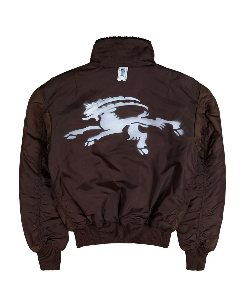 PROTOTYPES Brown Sprayed Goat Bomber Jacket for men