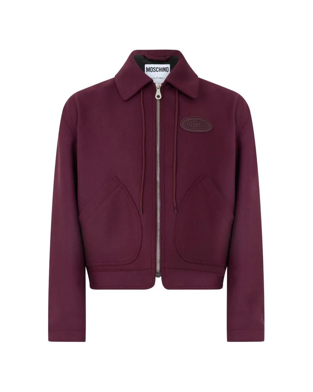 Moschino Purple Cropped Zip-Up Jacket for men