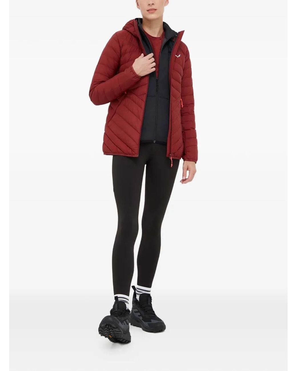 Salewa Red Hooded Quilted Jacket