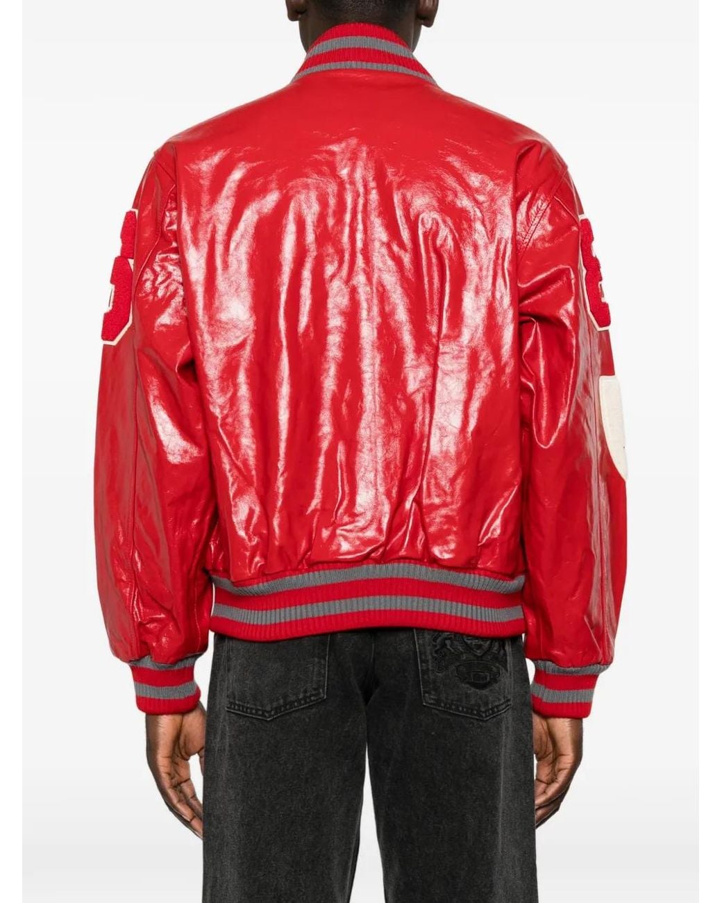 ERL Red Patch-Detail Varsity Jacket for men