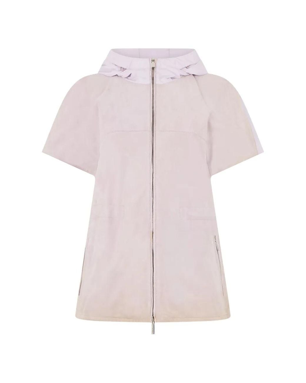 Moorer Pink Ornella Short-Sleeve Hooded Jacket