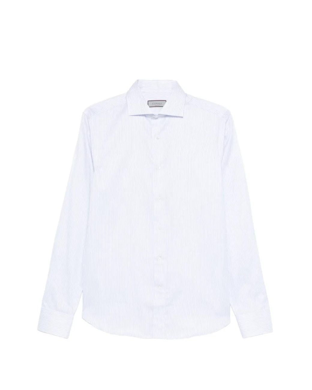 Canali White Striped Shirt for men