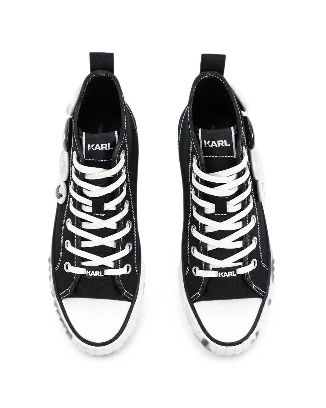 Karl Lagerfeld White Kampus Max Badge-Embellished Sneakers