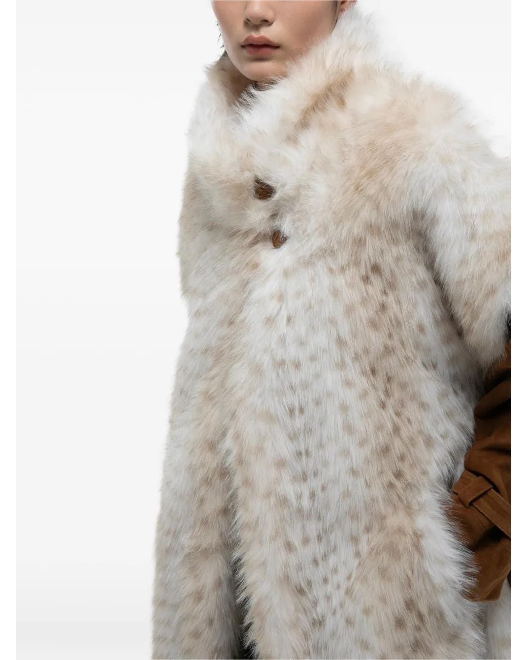 DUCIE Natural Harper Faux-Fur Coat