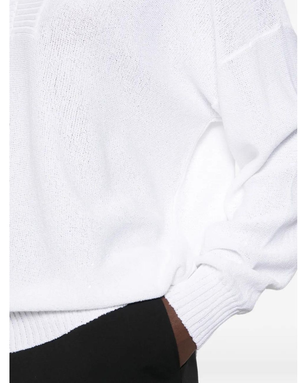 Panicale White Pull En Maille À Col V