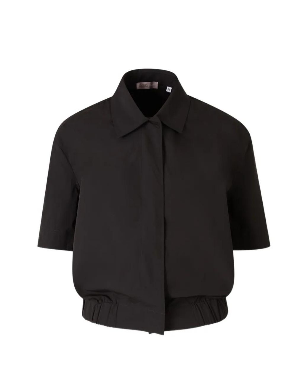 Herno Black Chemise Manches Courtes À Ourlet Élastiqué