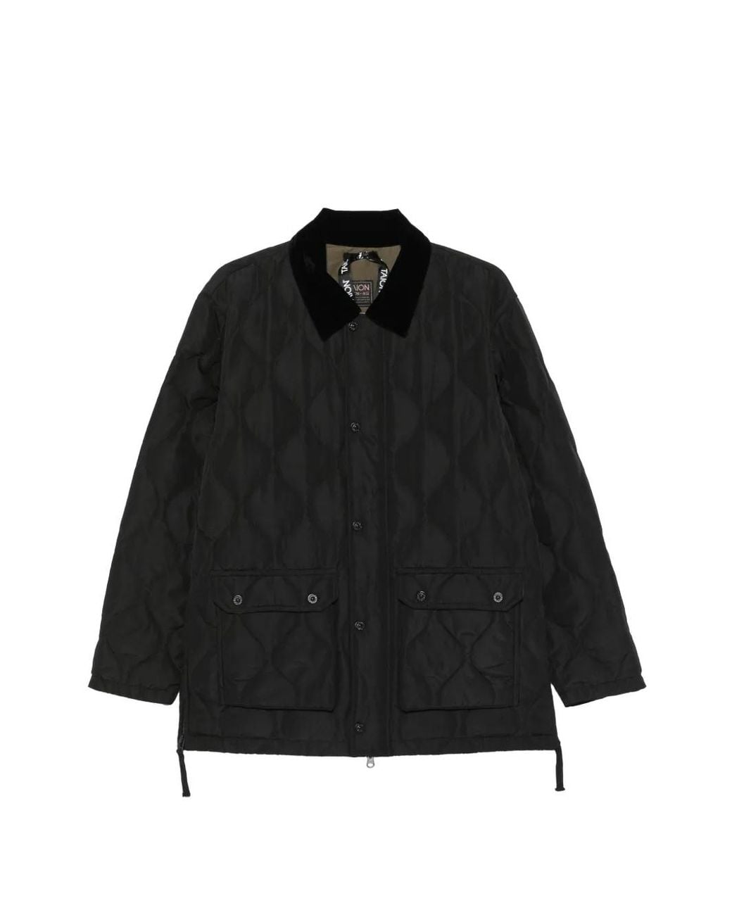 Taion Black Quilted Velvet-Collar Jacket