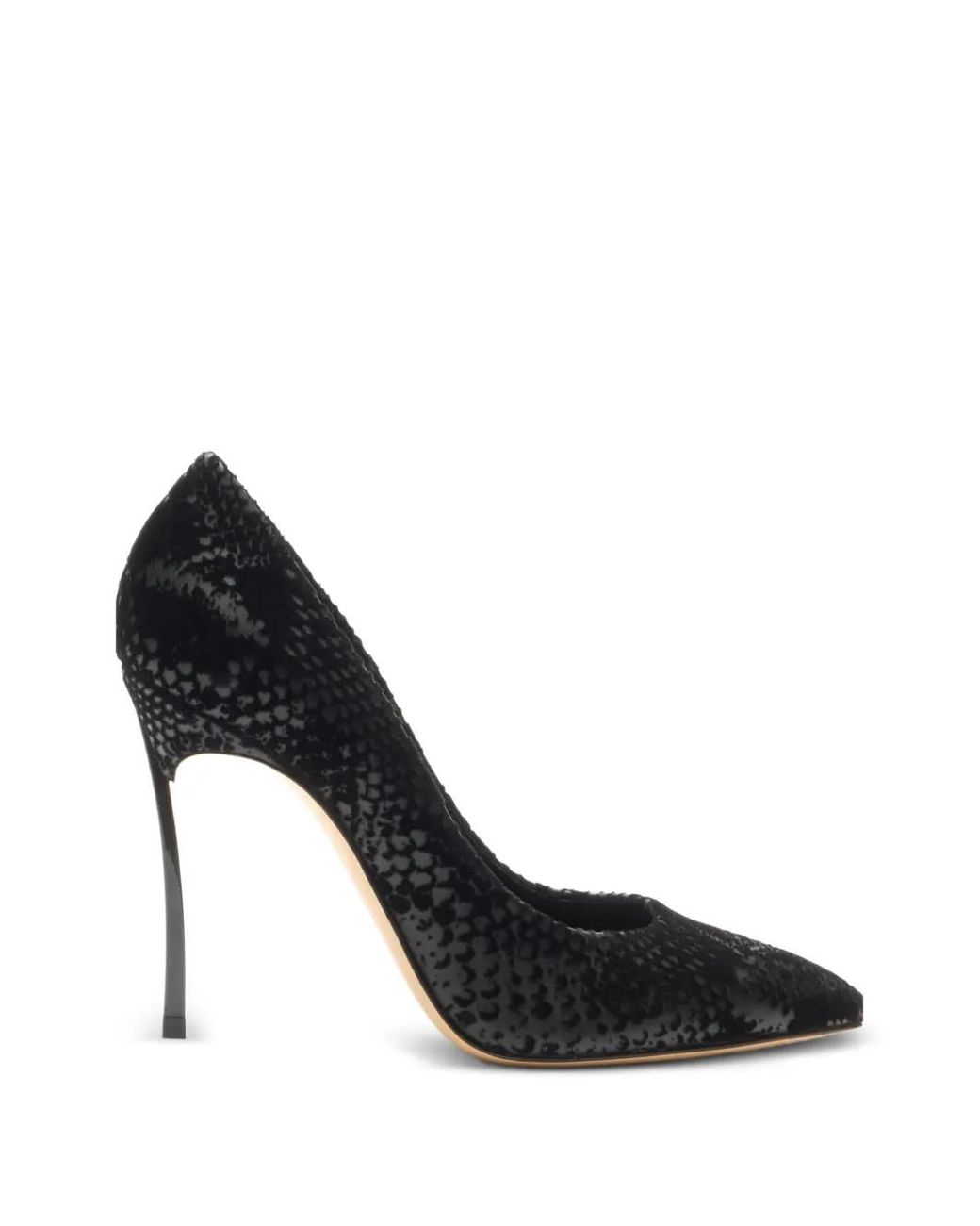 Pumps Blade Kitana Con Effetto Pitone di Casadei in Black