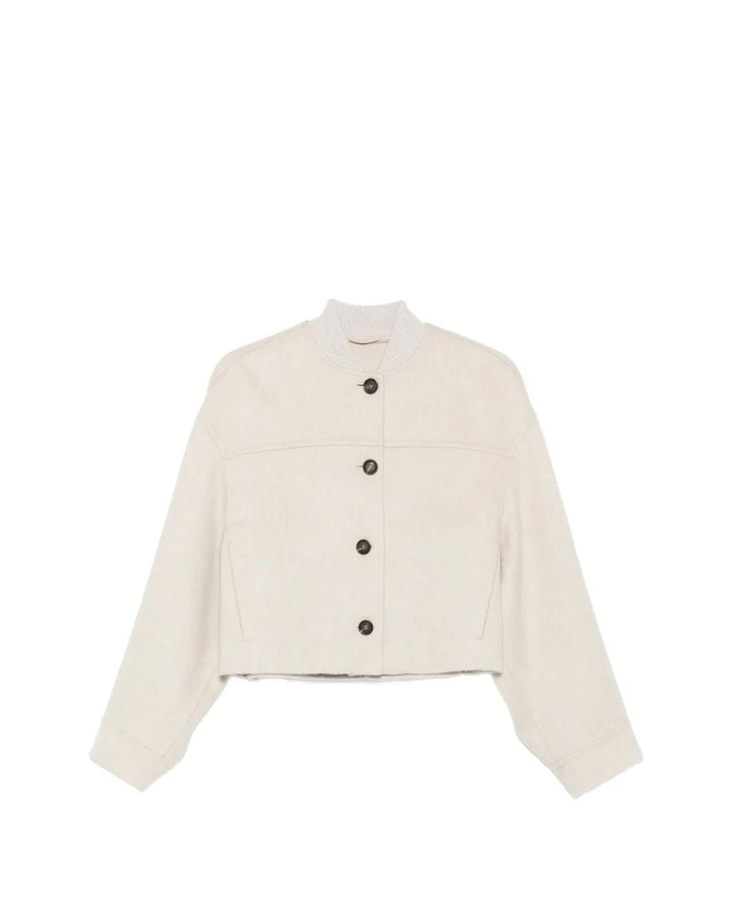 Brunello Cucinelli White Veste À Boutonnière