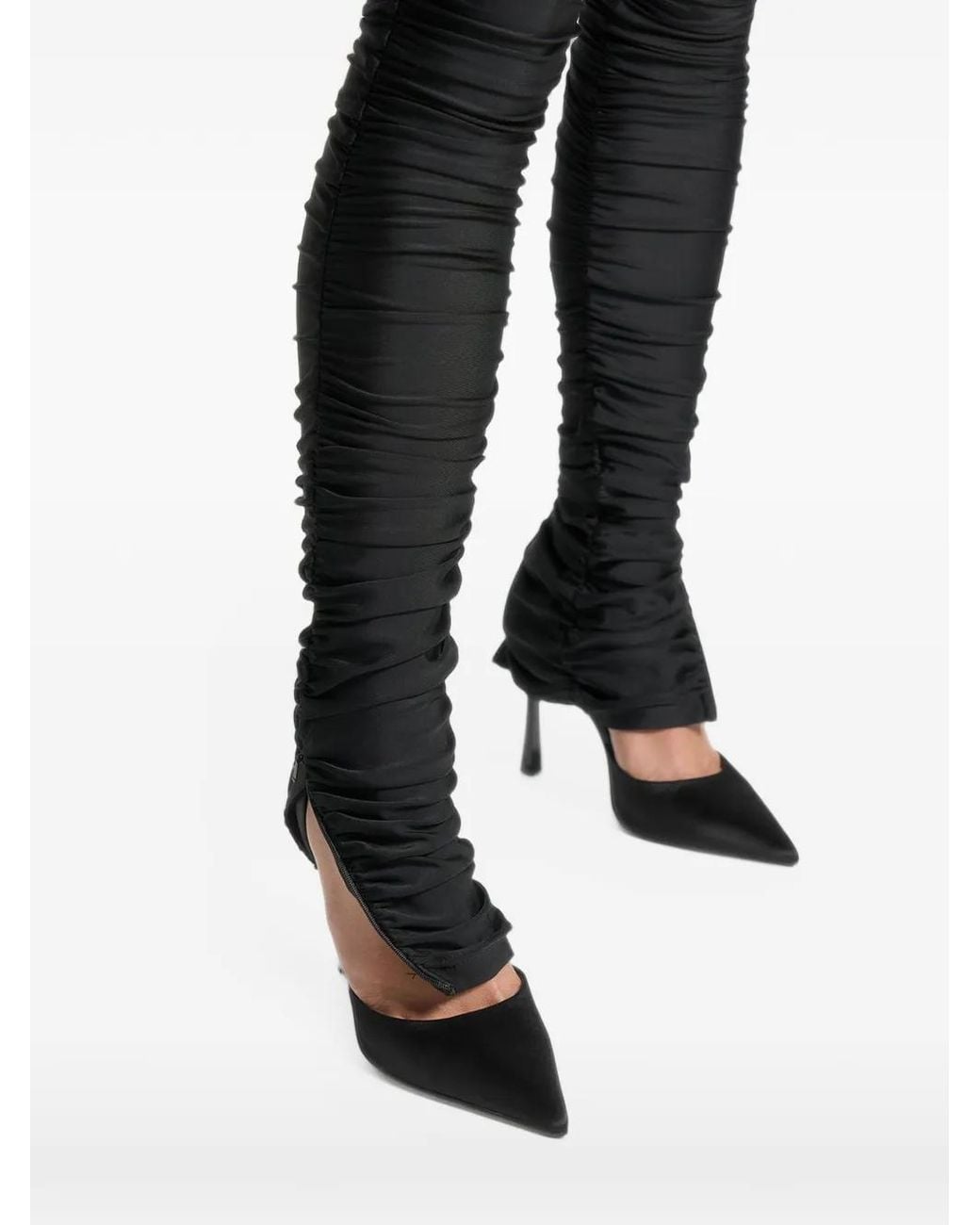 Manière De Voir Black Cap Sleeve Ruched Jumpsuit