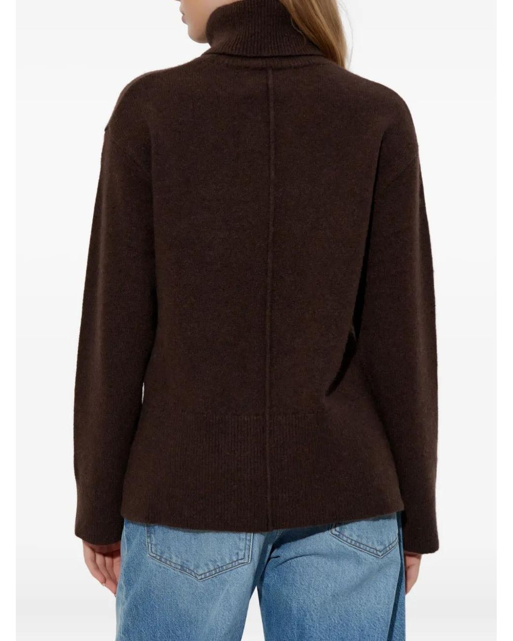 Samsøe & Samsøe Brown Roll-Neck Panelled Sweater