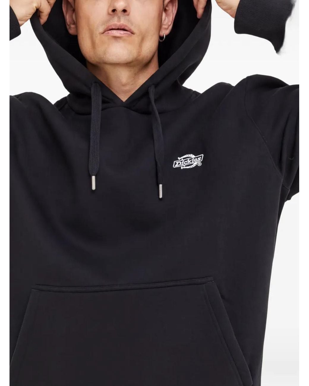 Dickies Black Logo-Print Hoodie for men