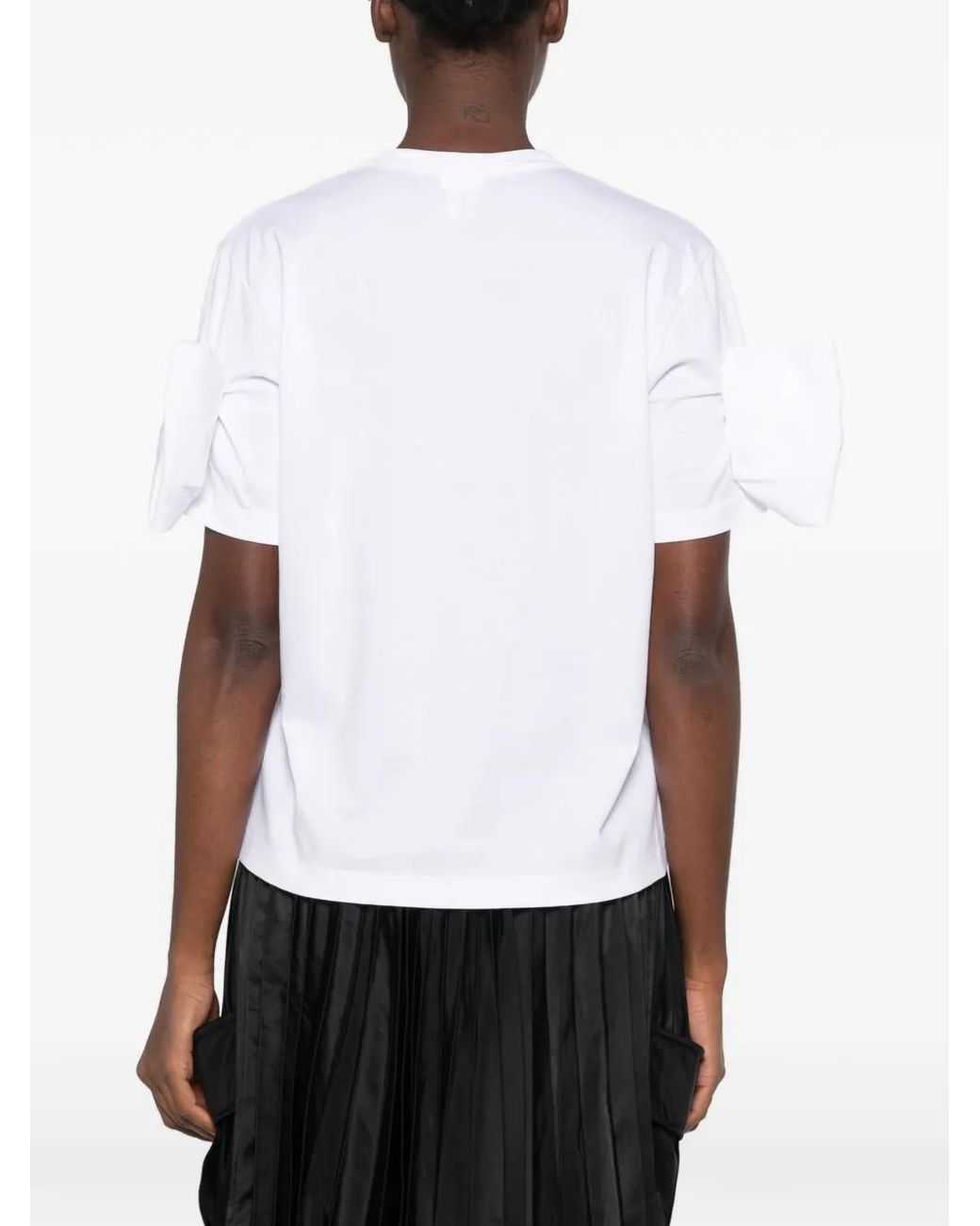 Noir Kei Ninomiya White Bow-Detail T-Shirt